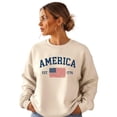 thumbnail image 4 of America Est 1776 Sweatshirt for Men Women & Kids Patriotic USA Flag 4th of July Pullover Sand Sweatshirt Adult Medium, 4 of 7
