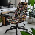 thumbnail image 2 of POLERO Floral Skull Design Office Swivel Chair Protector Cover, Anti Fading Office Chair Cover Comfortable One Piece Office Chair Seat Cover for Home, 2 of 7