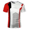 thumbnail image 3 of ZXLBBD Mens T Shirts Short Sleeve Patchwork Color 3D Digital Graphic Tee Loose Fit Workout Shirts Athletic T-Shirts for Man Casual,White,M, 3 of 3