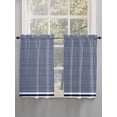 thumbnail image 3 of Tier Curtains 45 Inches Long, Farmhouse Navy Blue White Striped Window Treatment Curtain Drapes, Modern Stripes Window Half Privacy Curtains for Bedroom Bathroom, 42"x45", 2 Panels, 3 of 7