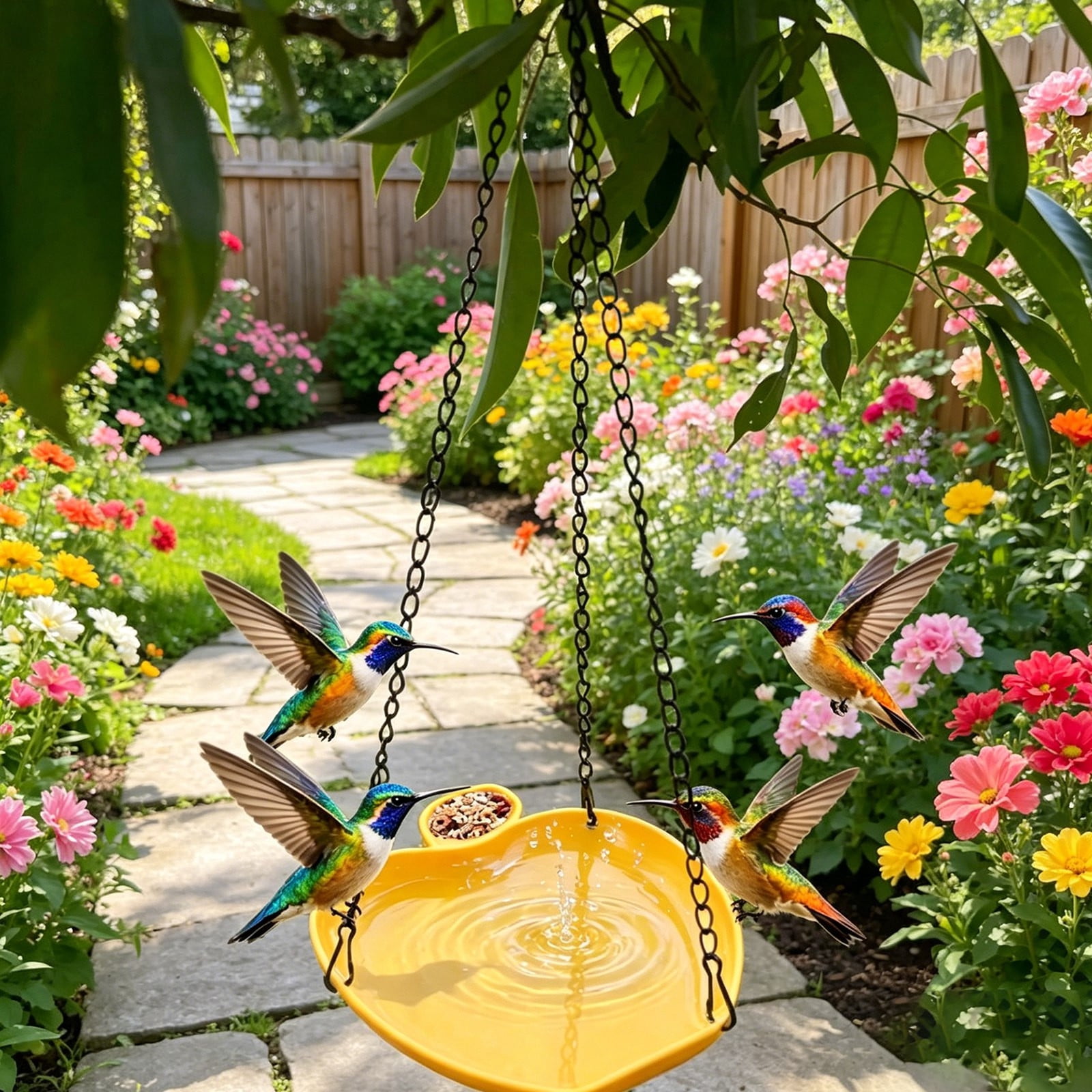 UJMNHYGT Hanging Bird Bath, Hanging Birdbath Bird Feeder for Outdoors, Birds Water Wild Feeders Tray Bowl Accessories with Bird Baths Bowls for Garden Balcony Decoration