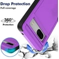 thumbnail image 3 of for Google Pixel 7a Case: Dual Layer Protective Heavy Duty Cell Phone Cover Shockproof Rugged with Screen Protector - Military Protection Bumper Tough - Google Pixel 7a 2023, Purple, 3 of 15