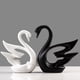 thumbnail image 3 of 2 unids/set de de cisnes de pareja de cerámica, adornos blancos y negros nórdicos, regalos , decoración creativa para sala de, 3 of 9