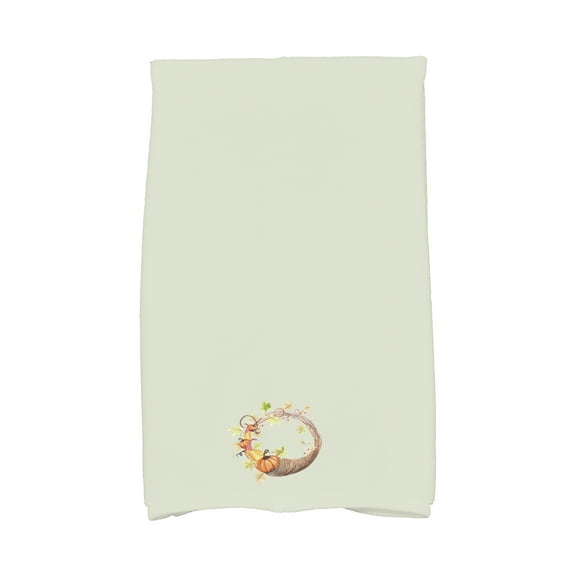 Simply Daisy Cornicopia Wreath 16 x 25 Inch Light green Fall Print Kitchen Towel