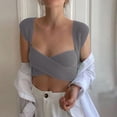 thumbnail image 2 of Chic Mujeres De Punto Vendaje Self Tie Tank Top Chaleco Sin Mangas DIY Wear Gris Sunnimix Chaleco de punto, 2 of 7