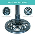 thumbnail image 6 of Best Choice Products Outdoor Rustic Pedestal Bird Bath Accent for Garden, Yard w/ Fleur-de-Lis Accents - Peacock Blue, 6 of 9