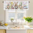 thumbnail image 4 of Valances for Windows Easter Cute Rabbit Dwarf Eggs Rod Pocket Short Curtain for Bathroom Living Room Bedroom Spring Flower Colorful Stripes 1 Panel 42x12in, 4 of 9