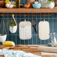 thumbnail image 2 of KitchenAid Gingham Pot Holder 2-Pack Set, Milkshake Tan, 7"x10", 2 of 4