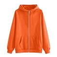 thumbnail image 5 of Zip Up Hoodie Women 2026 Y2K Casual Long Sleeve Oversized Hooded Sweatshirts Fall Winter Comfy Jackets with Pockets Orange XL, 5 of 5