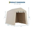 thumbnail image 2 of 7x10 FT Outdoor Storage Sheds,Portable Bike Tent Waterproof,Garage Shelters with 2 Roll-Up Zipper Doors & Vents,Waterproof PE Tarp,UV-Resistant Carport for Motorcycle,Firewood,Tools, 2 of 7