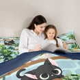 thumbnail image 5 of jejeloiu Green Monstera Leaf Cactus Twin Comforter Sets Kids,Cute Kitten Print Bedding Set For Girls,Reversible,2-Piece, 5 of 8