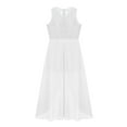 thumbnail image 4 of Yeahdor Kids Girls V Neck Chiffon Romper Dress Special Occasion Maxi Dress Birthday Party Bridesmaid Gown, 4 of 6