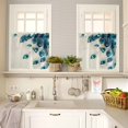 thumbnail image 4 of Retro Blue Kitchen Curtains and Valances Set, Green Peacock Feathers Abstract Art Rod Pocket Window Valance 18 Inch Window Curtain Panels for Living Room Bedroom Laundry, 27.5x24in, 3 Pieces, 4 of 7