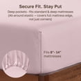 thumbnail image 4 of California Design Den Deep Fitted King Sheets, 1 Pc - Soft 100% Cotton Sateen, Durable All-Around Elastic - Pink Fitted Sheet, 4 of 8