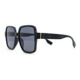 thumbnail image 3 of Womens Classy 90s Oversize Rectangle Designer Fashion Sunglasses All Black, 3 of 4