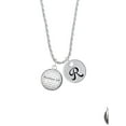 thumbnail image 2 of Delight Jewelry Silvertone Domed Matthew 5:8 Silvertone Script Initial Disc - R - Charm Necklace, 20"+3", 2 of 4