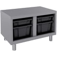 thumbnail image 2 of Hirsh Metal Bin Storage Bench with 4 plastic tote bins 19x30x18 Silver/Graphite, 2 of 3