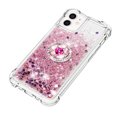 thumbnail image 4 of Funda para iPhone 12 Mini con Brillo Líquido Flotante, Purpurina, Parachoques y Anillo Giratorio Soporte, 4 of 5