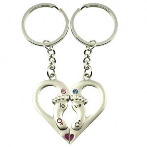 Fancyleo Heart-shaped Ankle Couple Key Chain Gift for Women Teen