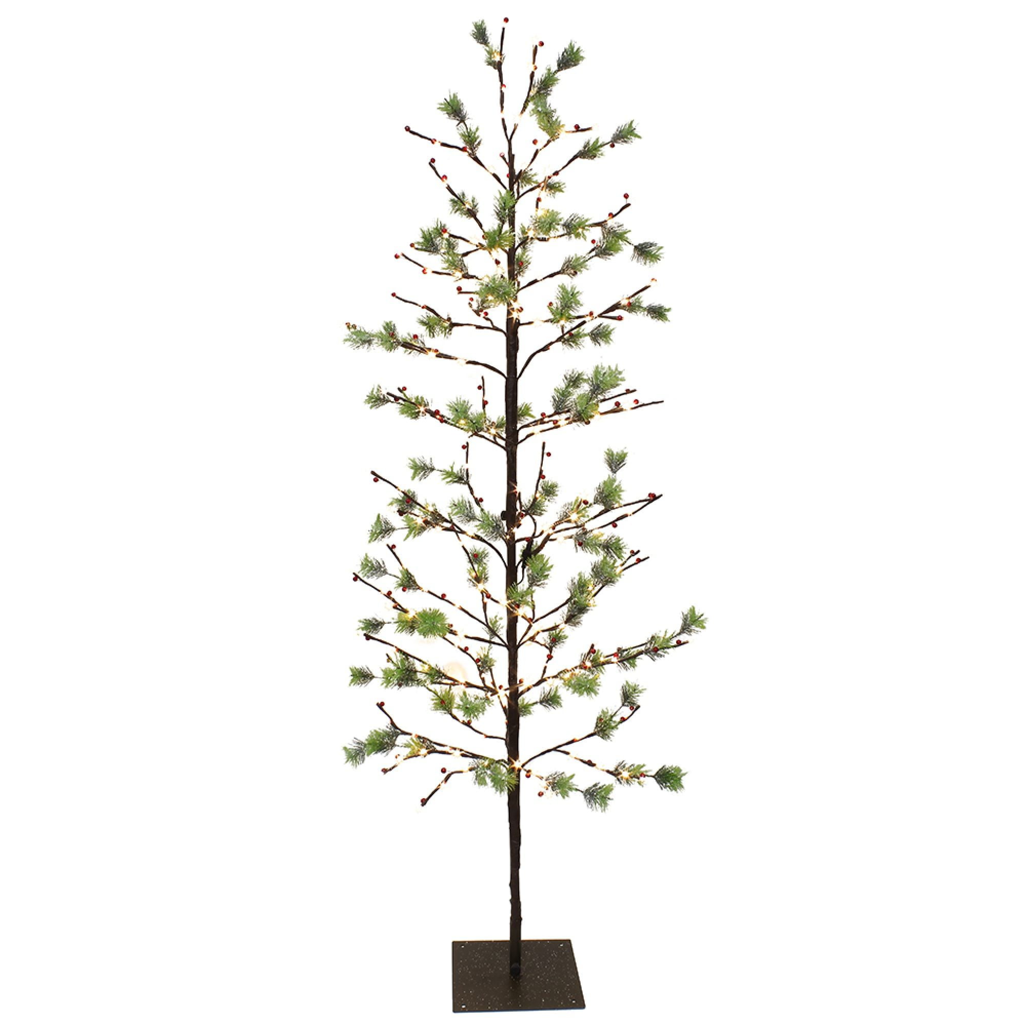 CC Christmas Decor 6ft PreLit Pencil Fir Artificial Christmas Tree