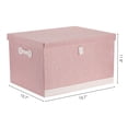 thumbnail image 4 of REGALWOVEN Storage Cube, Fabric Storage Bin with Lid and Handle for Shelves Closet, Collapsible Basket for Organizing Clothes Books Pink 19.7*15.7*11.8in, 4 of 5