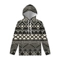 thumbnail image 4 of Sudadera con capucha con estampado tribal azteca antiguo retro para hombre, sudadera informal de calle en blanco y negro con estampado 3D, jersey de manga larga, 4 of 5