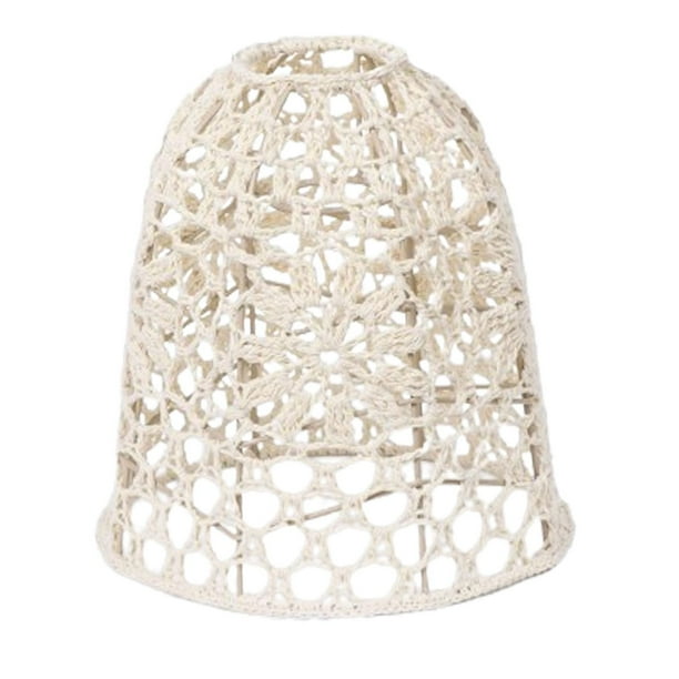 Pantalla de lámpara tejida con cuerda para lámpara de mesa, lámpara de noche, lámpara de escritorio, cocina beige L