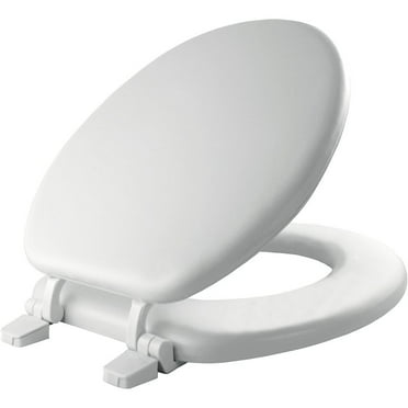 Mayfair Round Soft Toilet Seat in White with Solid Plastic Core with ...