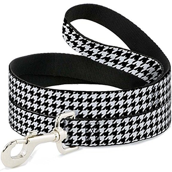 Buckle-Down DL-W30801-N Narrow 0.5" Hounds tooth Black White Dog Leash