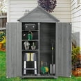 thumbnail image 2 of Miniyam Outdoor Storage Shed, Utility Tool Shed Storage House with Door & Lock, for Backyard Garden Patio Lawn, Gray, 2 of 8
