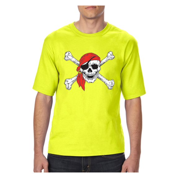 "Mens and Big Mens Jolly Roger Skull & Crossbones T-Shirt, up to size 3XLT"