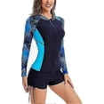 thumbnail image 4 of Women's Rash Guard Uv Protection Upf 50+ Long Sleeve Swimming Shirt Swimming Shirt Zip Swimwear For Women Quick Drying Swimsuit, 4 of 5