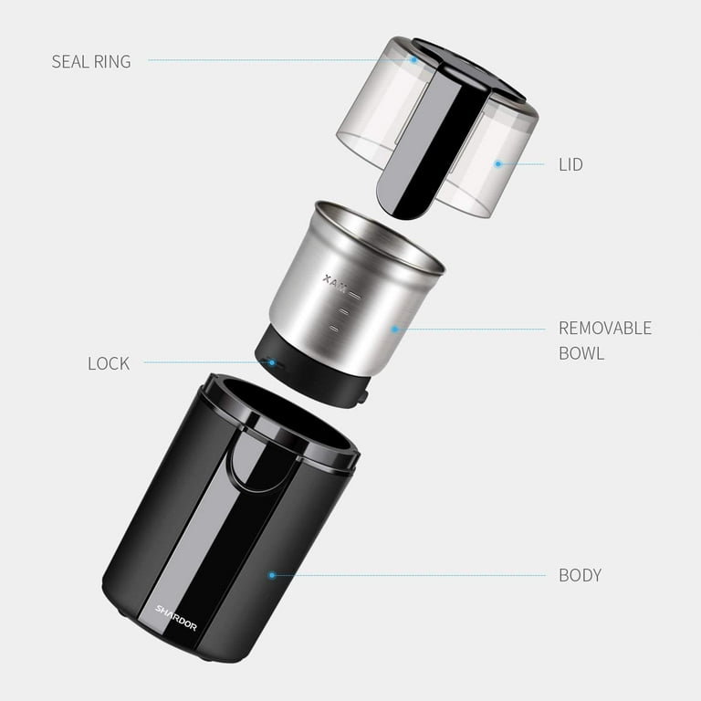 Indian Cooking In USA SHARDOR Electric Coffee & Spice Grinder - 2 Removable Bowls, 200W Power, Perfect For Beans & Wet Ingredients Wet And Dry Grinder For Indian Cooking In Usa