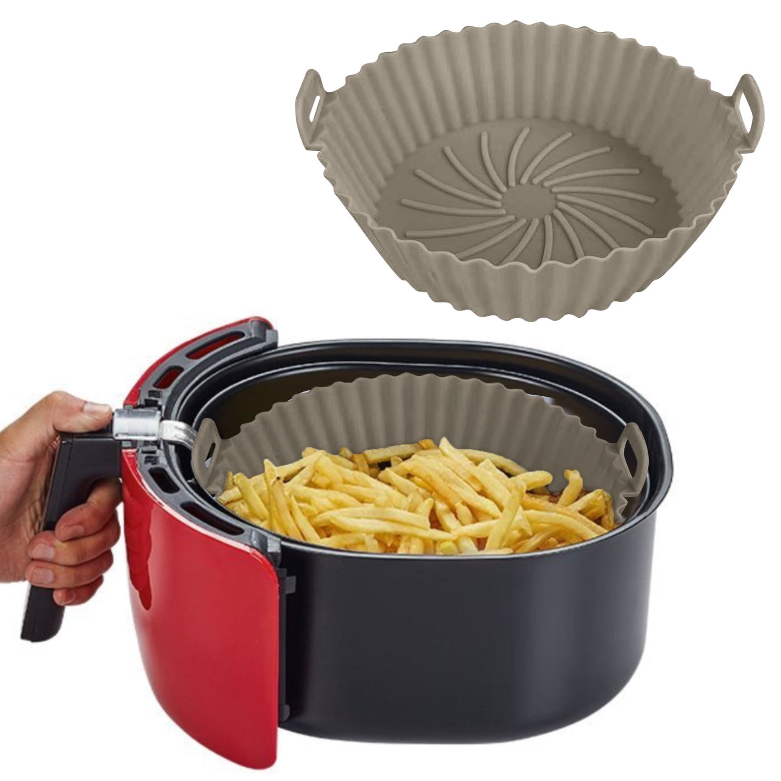 Air Fryer Silicone Pot - Air Fryer Oven Accessories - Replacement for  Flammable Parchment Liner Paper - No Need to Clean the Air Fryer (Top: 6.3