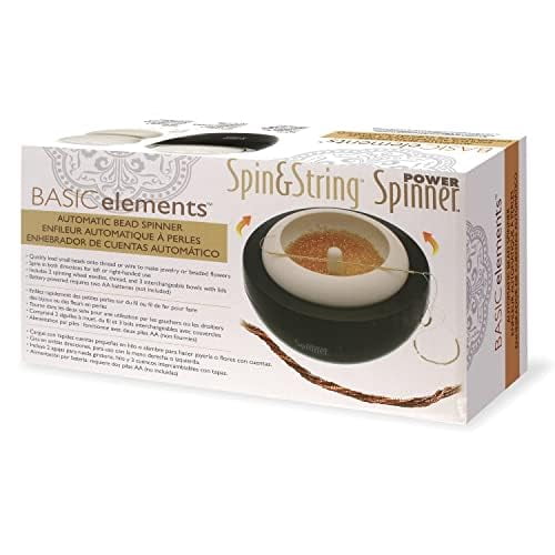 The Beadsmith Spin & String Power Spinner– Plastic Spinning Wheel with 3 Cups & 2 Needles –Requires 2 AA Batteries – Quickly & Efficiently String Seed Beads for Jewelry, Fringe and DIY arts & crafts