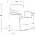 thumbnail image 3 of Pemberly Row Contemporary Fabric Swivel Glider Recliner in White, 3 of 12
