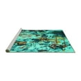 thumbnail image 2 of Ahgly Company Machine Washable Indoor Square Abstract Turquoise Blue Contemporary Area Rugs, 8' Square, 2 of 4