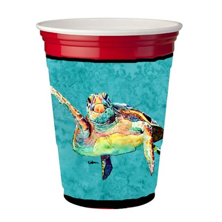 

Carolines Treasures 8672RSC Turtle Hi Five Red Solo Cup bottle sleeve Hugger - 16 To 22 oz.