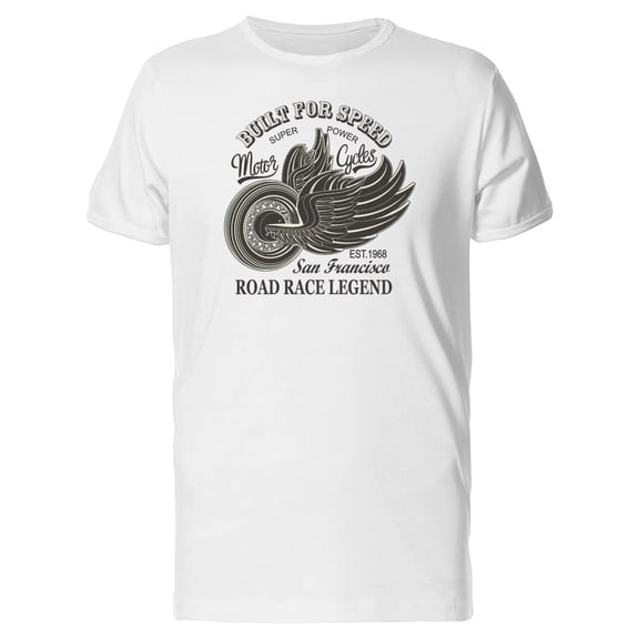 Motorcycle Wheel With Wings Tee Men's -Image by Shutterstock