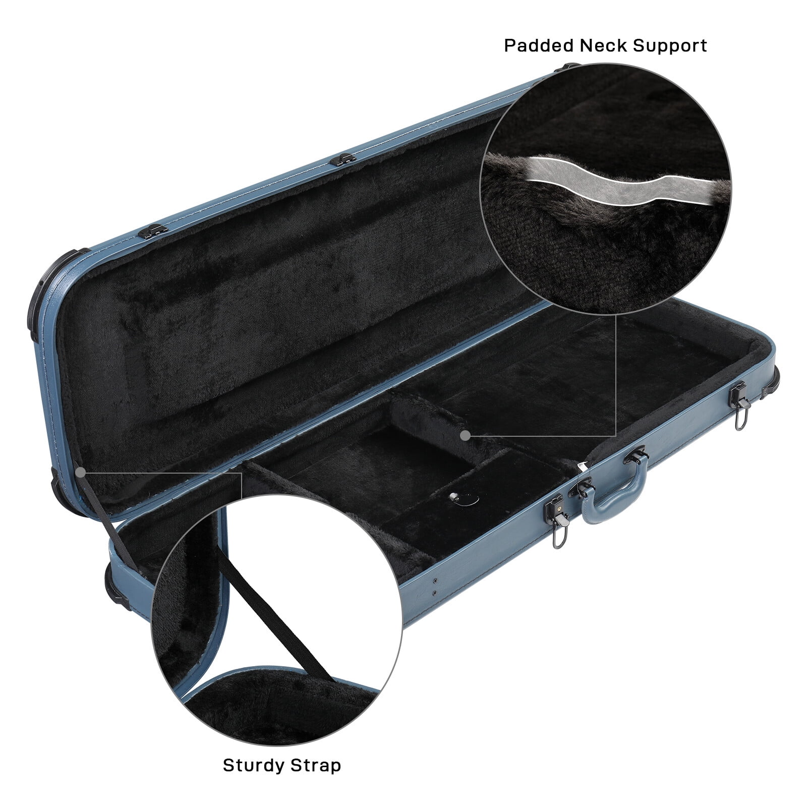 Yescom Electric Guitar Hard Case with Protective Sleeve for Stratocaster ST Tele PU Guitar Hard Case Lockable