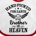 thumbnail image 4 of Inktastic Handpicked for Earth by My Brother in Heaven Angel Wings Boys or Girls Baby Bib, 4 of 4