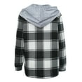 thumbnail image 5 of NAFUU Womens Plaid Jacket Womens Lightweight Casual Jacket Plaid Long Sleeve Button Down Hooded Jackets Shacket Warm Coat Comfort Casual Coats, 5 of 5