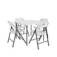 thumbnail image 6 of COSCO 36" Fold-in-Half Card Table with Handle and 4 Resin Folding Chairs with Seatback Handles, White, 6 of 6