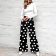 thumbnail image 6 of Petite Wide Leg Pants for Women Summer Palazzo Lounge Pants High Waist Boho Flowy Beach Vacation Trousers,XL, 6 of 6