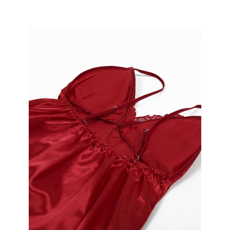 3PCS Sexy Women's Silk Satin Nightie Gown Lingerie Sleepwear Pyjamas Set  Robe Dress+G-String