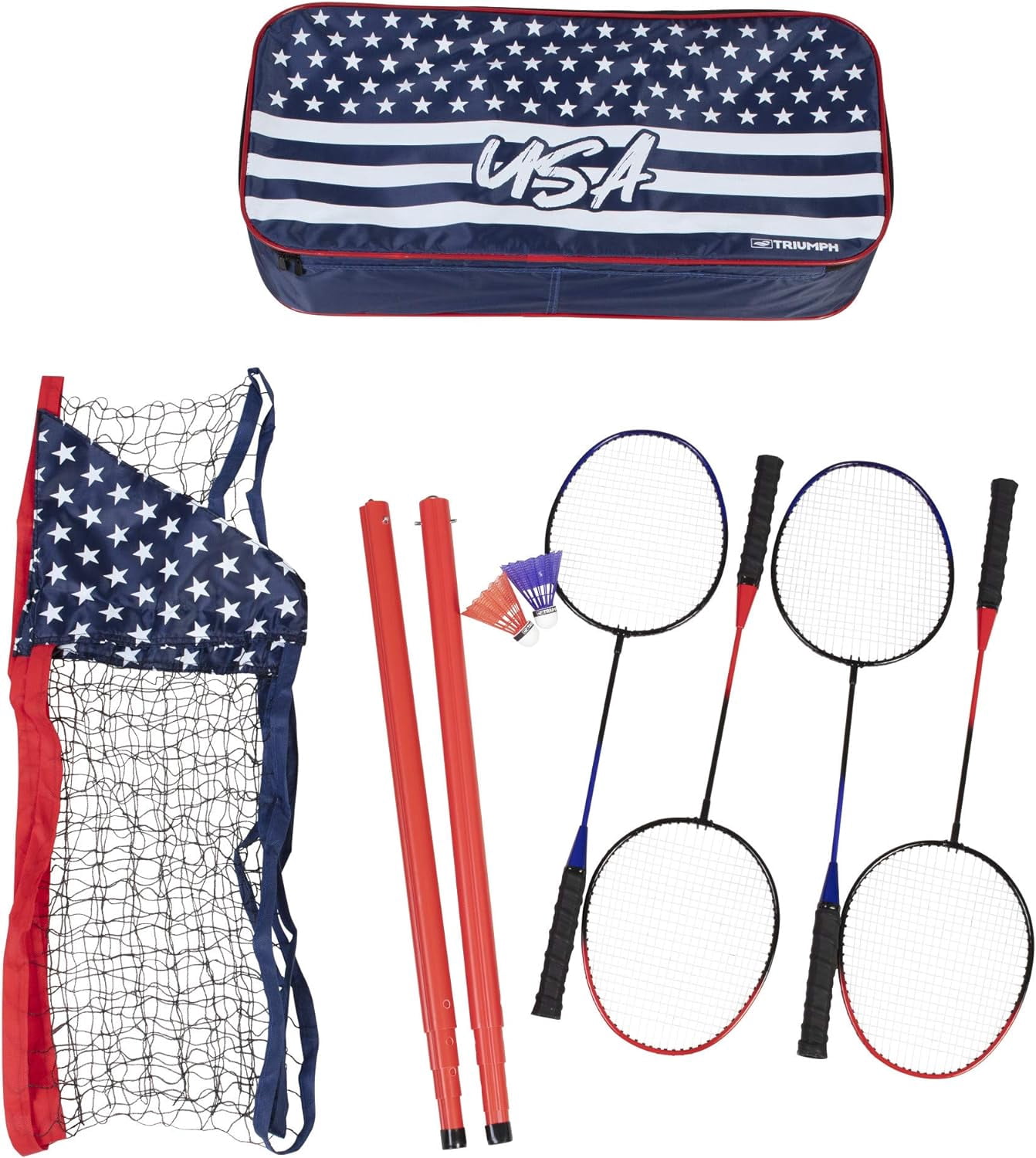 Escalade Sports 35-7450-3 Triumph  Patriotic Portable Badminton Set