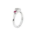 thumbnail image 4 of Lab Created Ruby Ring with Diamonds 1/3 Carat (Ctw) in Sterling Silver, 4 of 5