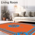 thumbnail image 2 of ODIKA 2'x3' Machine Washable Non-Slip Area Rug, Classic Rosette Mosaic with Decorative Corner Accents High Traffic Rug, Orange, 664080, 2 of 7