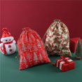 thumbnail image 4 of Nuevo diseño 30*40 cm bolsa de regalo de Navidad de cáñamo fino bolsa de regalo de Papá Noel dorado caliente galletas de Navidad bolsa de regalo con cordón de caramelo, 4 of 4