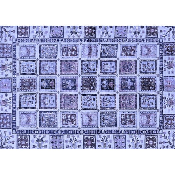 Ahgly Company Indoor Rectangle Oriental Blue Modern Area Rugs, 2' x 3'
